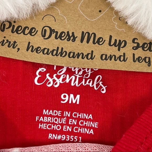 NEW Baby Essentials Baby Christmas 4 Piece Matching Santa Set Size 9M - Picture 5 of 7